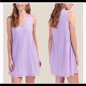 Blue Rain Francesca’s Felicity Lilac Lace Shift Dress